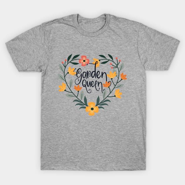 Garden Queen, cute female amateur gardener, flower gardening T-Shirt by emmjott